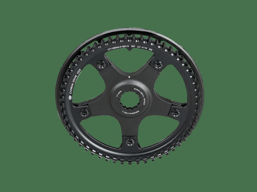 Udstyr Trek Transmission | Gates Belt Cdx 55T Chainring With Bosch Gen 5 Spider & Bashguard Black