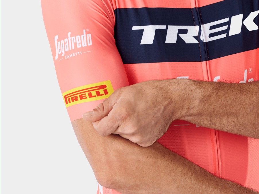 Beklædning Trek Teamudstyr | Santini Trek-Segafredo Team Replica Training-Cykeltroje Herremodel Radioactive Coral