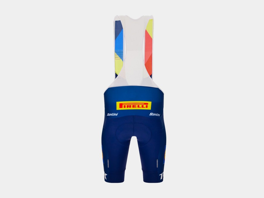 Beklædning Trek Teamudstyr | Santini Lidl-Trek Replica Race-Bibshorts Dark Blue/Yellow