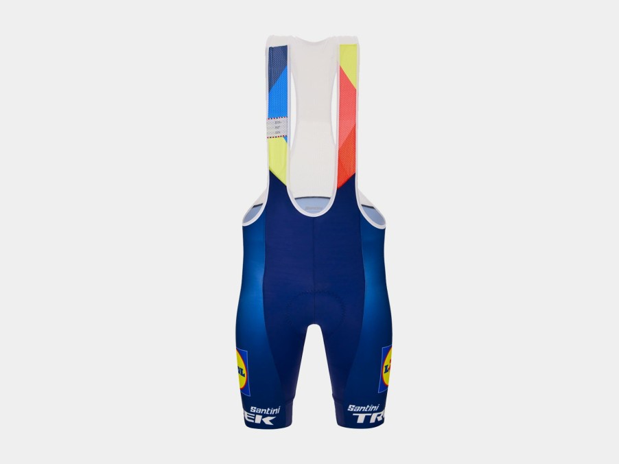 Beklædning Trek Teamudstyr | Santini Lidl-Trek Replica Race-Bibshorts Dark Blue/Yellow