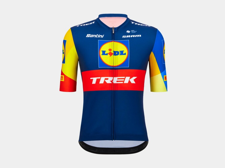 Beklædning Trek Teamudstyr | Santini Lidl-Trek Replica Race-Cykeltroje Til Kvinder Dark Blue/Yellow