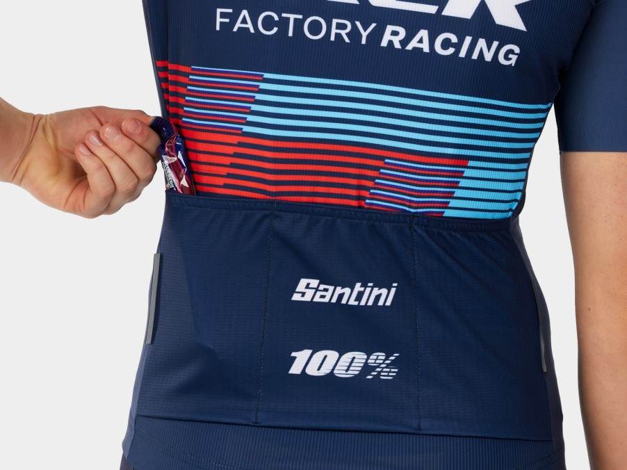 Beklædning Trek Teamudstyr | Santini Trek Factory Racing Cx Team Replica-Cykeltroje Kvinder Dark Blue