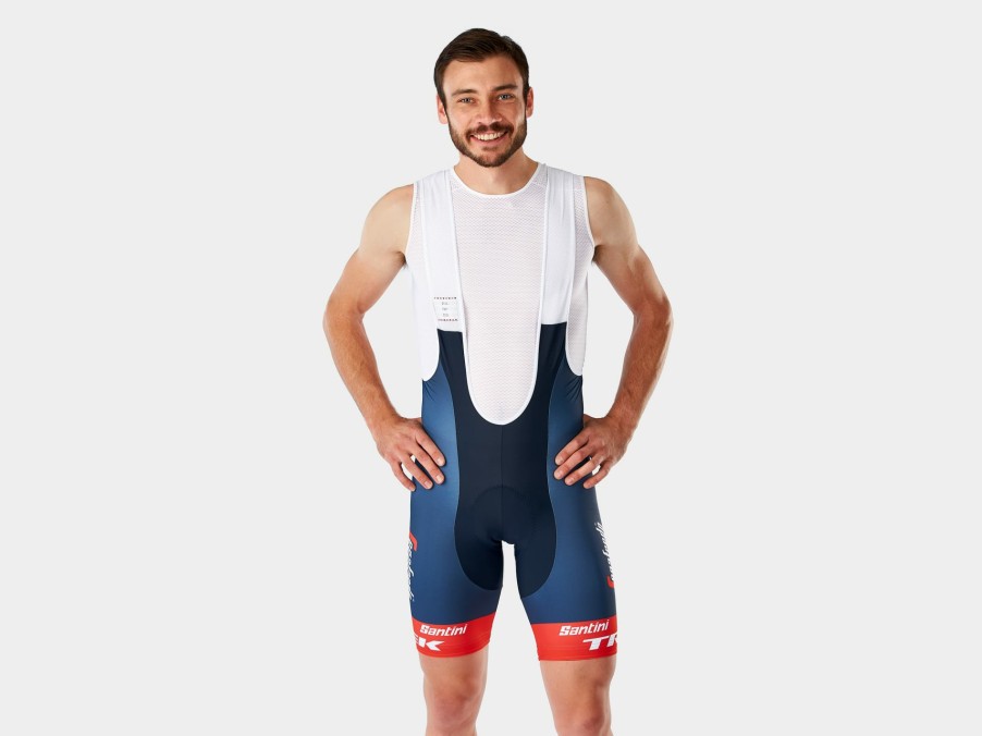 Beklædning Trek Teamudstyr | Santini Trek-Segafredo Team Replica-Bibshorts Herremodel Dark Blue