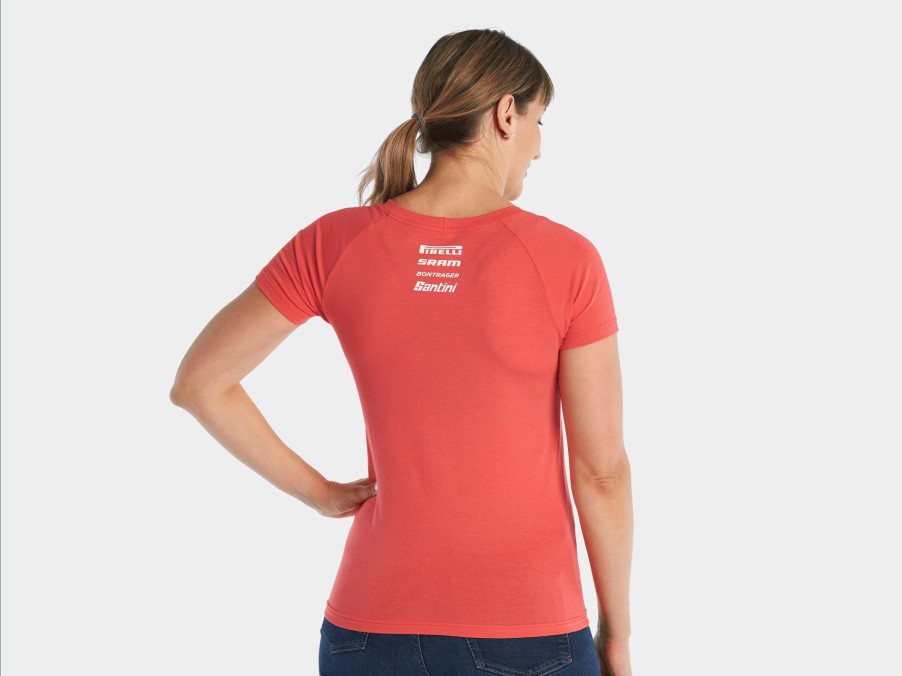 Beklædning Trek T-Shirts | T-Shirt Santini Trek-Segafredo Team Dame Radioactive Coral