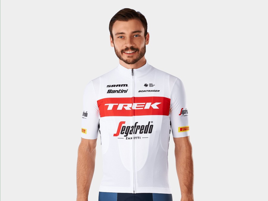 Beklædning Trek Teamudstyr | Santini Trek-Segafredo Team Race Replica Cykeltroje Herre White/Red